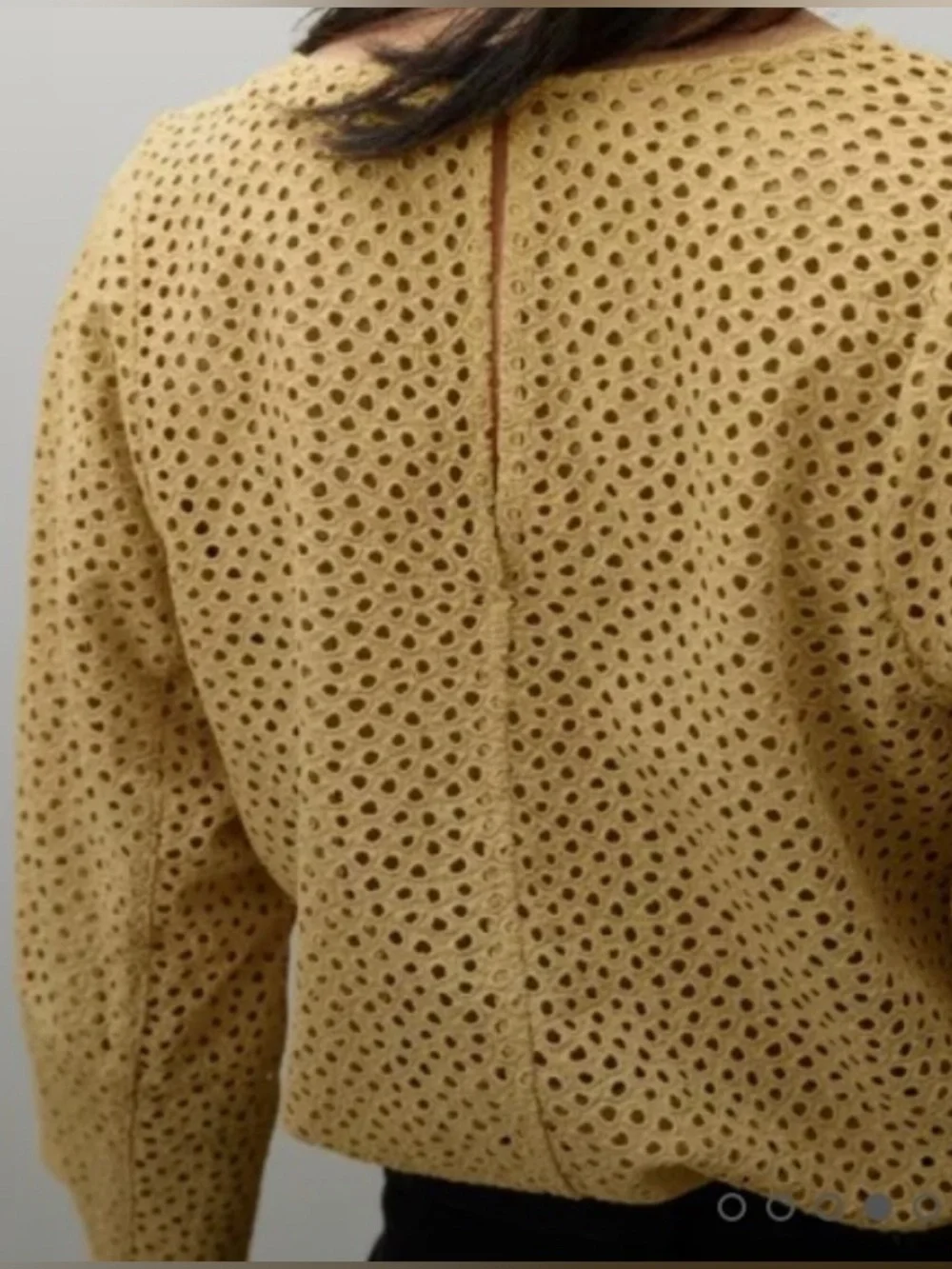 Everlane Golden Hour Cotton Eyelet Lantern Sleeve Top Blouse Size S - Picture 10 of 13